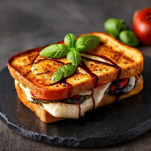 Tosti Caprese met Pesto en Balsamico