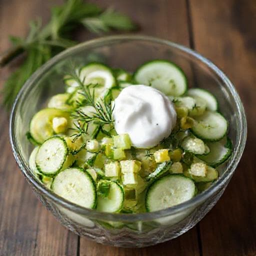 Komkommersalade met Yoghurt en Augurk (Oost-Europese Twist)