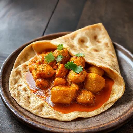 Klassieke Roti met Kip en Aardappel