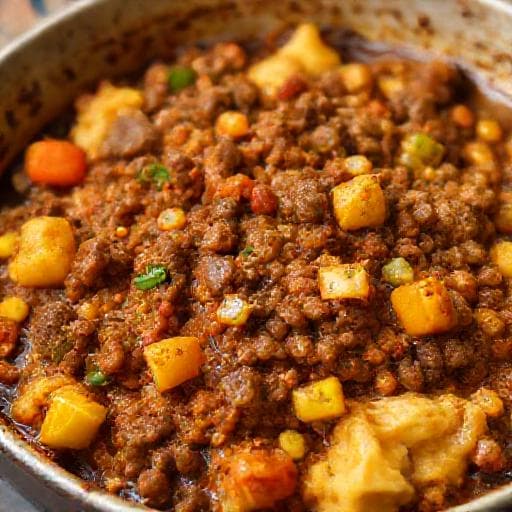 Pom met Rundergehakt en Groenten