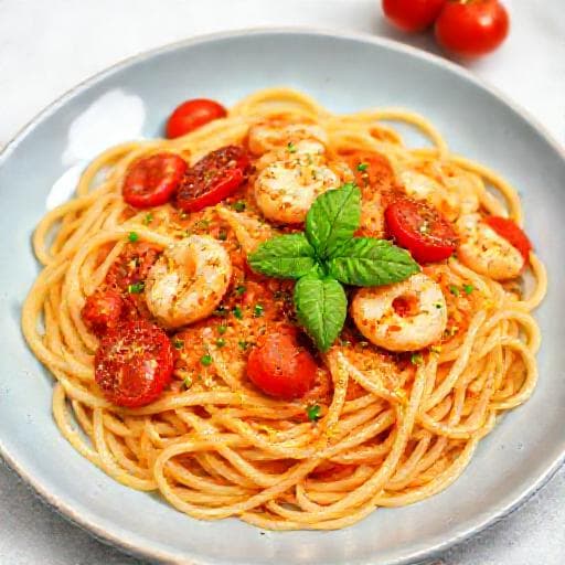 Pasta met Scampi, Tomaten en een Vleugje Citroen