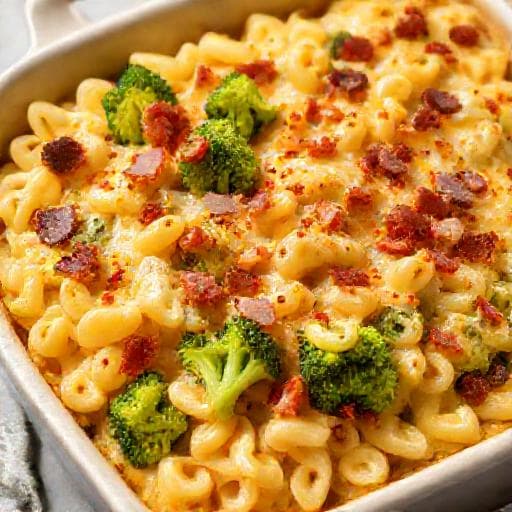 Macaroni Ovenschotel met Broccoli en Spek
