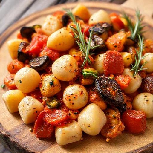 Gnocchi met Geroosterde Groente en Tomatensaus
