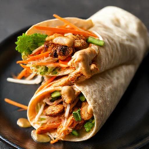 Aziatische Kip Wraps met Pindasaus