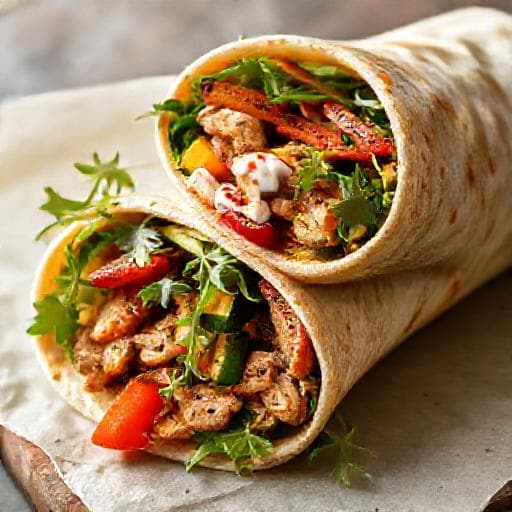 Döner Kebab Wrap met Gegrilde Groenten