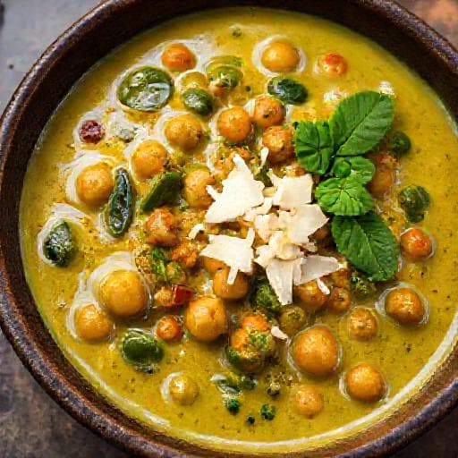 Chana Masala met Kokosmelk en Spinazie