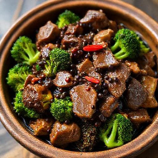 Rundvlees met Broccoli en Zwarte Bonensaus