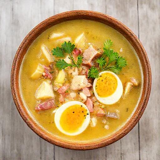 Limburgse Aspergesoep met Ham en Ei