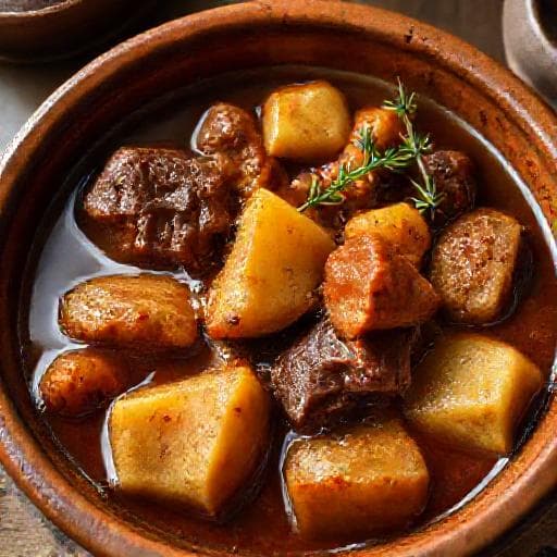 Runderstoofpot met Kruidkoek en Appel