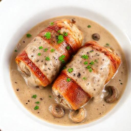 Slavinken met Champignon-Roomsaus