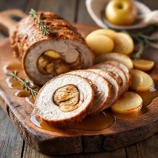 Varkensrollade met Appel en Calvados