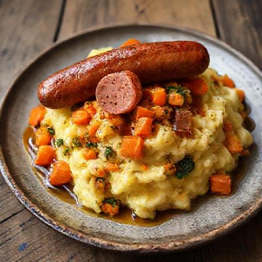 Snelle Rookworst met Aardappel-Wortelstamppot