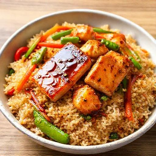 Snelle Zalm Teriyaki met Gebakken Rijst