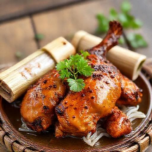 Gà Nướng Cơm Lam Kiểu Tây Bắc