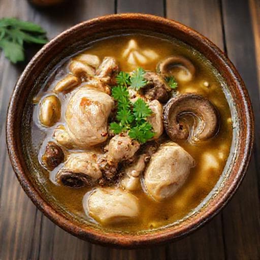 Gà hầm hạt sen nấm đông cô