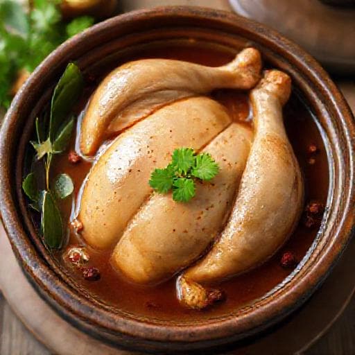 Gà hầm sâm nấm hương