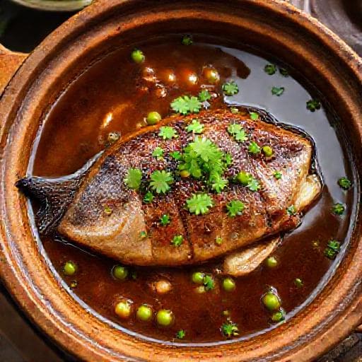 Cá bớp kho tộ tiêu xanh
