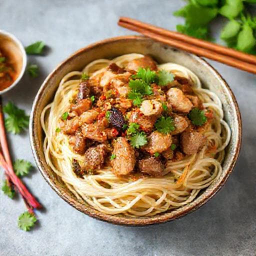 Bún Thịt Xào Sả Ớt