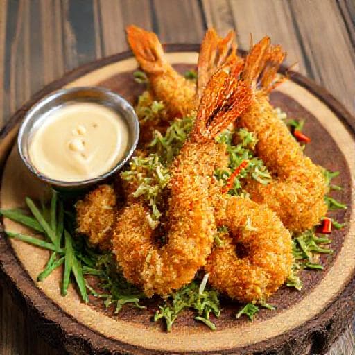 Tôm chiên cốm dẹt nhanh gọn