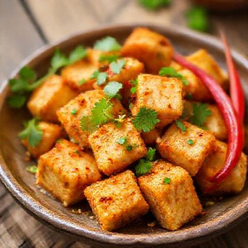 Đậu hũ chiên sả ớt truyền thống