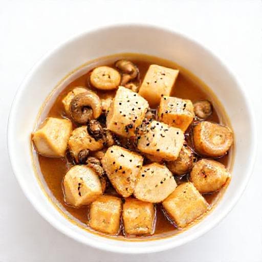 Đậu hũ kho nấm chay nhanh gọn