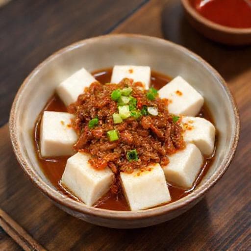 Đậu hũ non sốt thịt băm (Truyền thống)