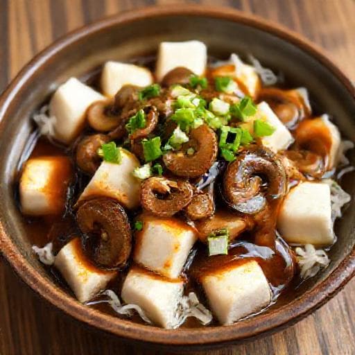 Đậu hũ non sốt nấm hương truyền thống