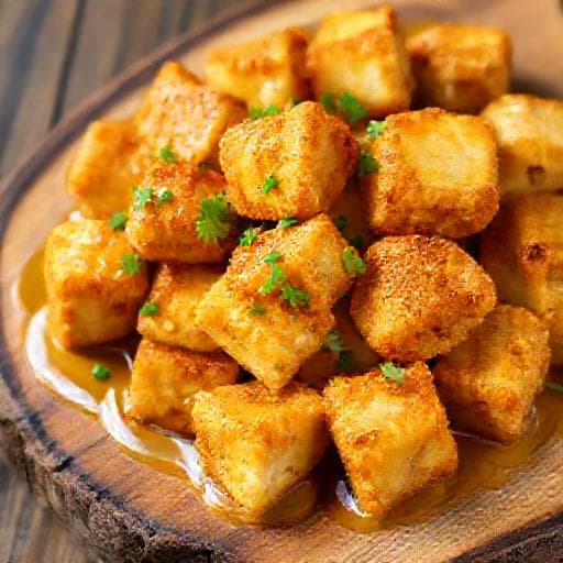 Đậu hũ trứng chiên xù sốt bơ tỏi