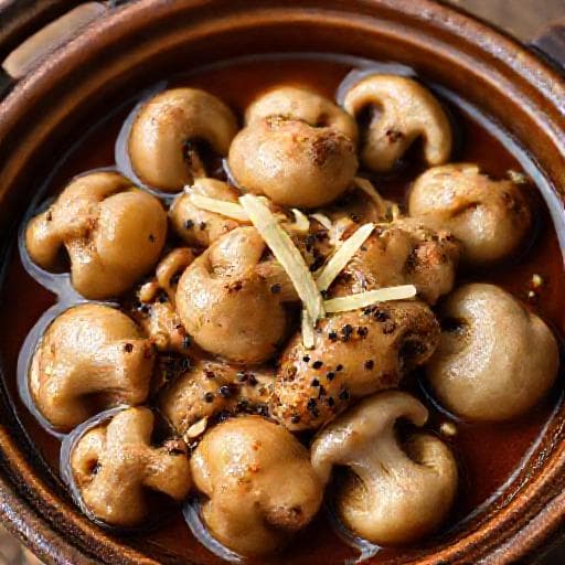 Nấm Rơm Kho Tiêu Gừng