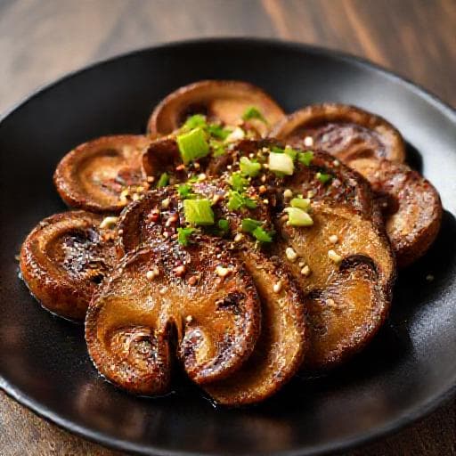 Nấm đùi gà áp chảo ngũ vị hương