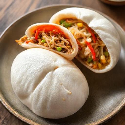 Bánh Bao Chay Nhân Nấm Đùi Gà và Rau Củ