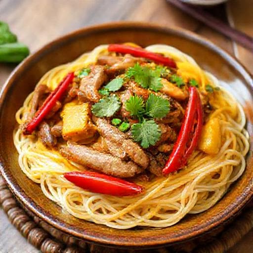 Bún Lòng Xào Nghệ Kiểu Miền Trung