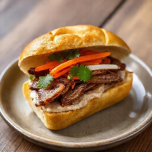 Bánh mì que Hải Phòng biến tấu với thịt nướng