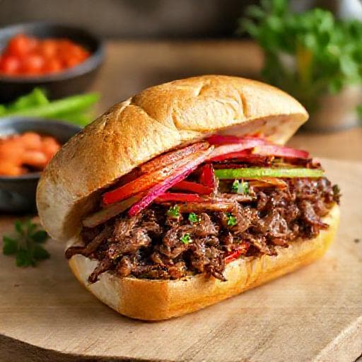 Bánh mì bò nướng nhanh gọn