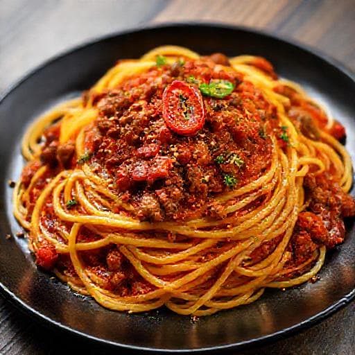 Spaghetti Sốt Bò Băm Cay Nồng (Spicy Beef Pasta)
