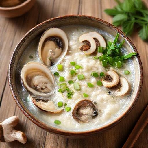 Cháo hàu nấm hương
