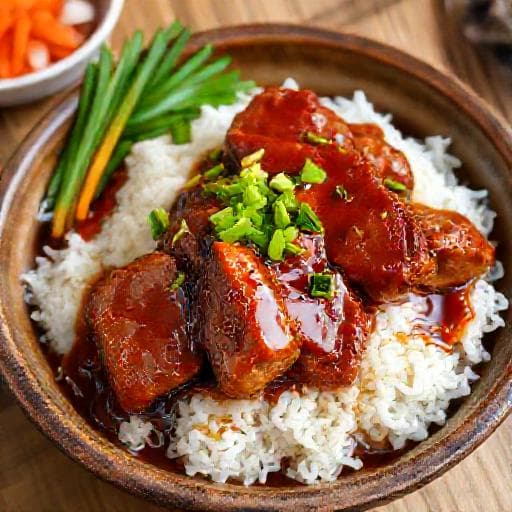 Cơm Sườn Cốt Lết Rim Mặn Ngọt
