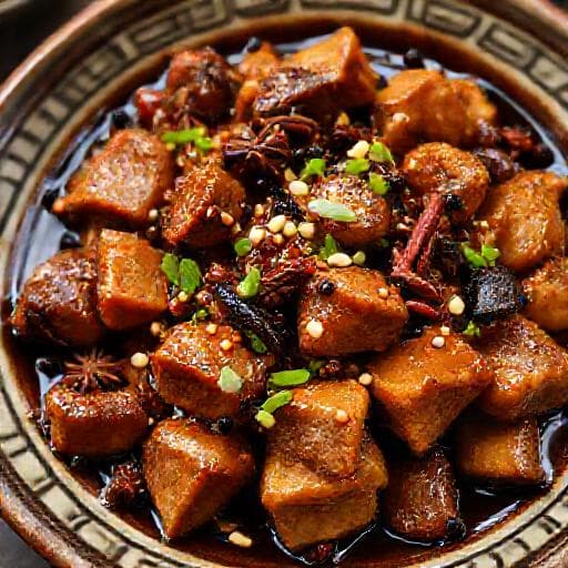 Thịt Heo Sốt Tiêu Đen Kiểu Hoa