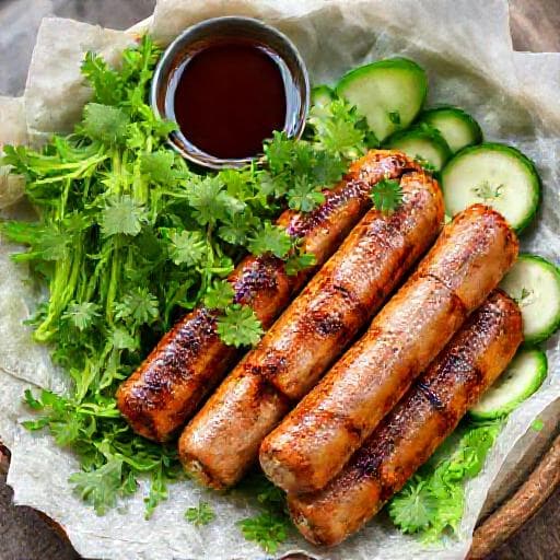 Nem nướng cuốn bánh tráng truyền thống