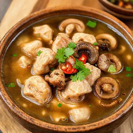 Gà Nấu Nấm Truyền Thống