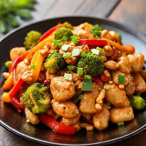 Gà Xào Hạt Điều Kiểu Hoa